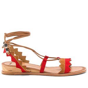 DOLCE VITA Suede Lace Up Flat Sandals